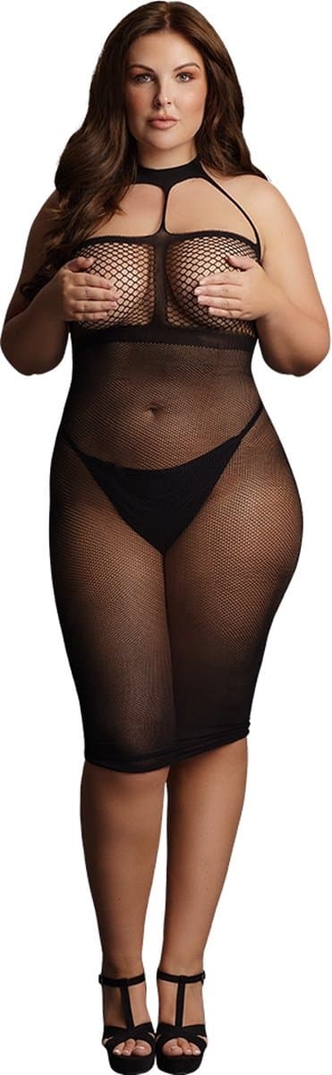 Shots - Le Désir Lingerie Jurkje met Hoge Hals - Plus Size black OSX — afbeelding 1