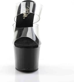 Pleaser - SKY-302 Muiltjes - Paaldans schoenen - 40 Shoes - Zwart/Transparant — thumbnail 2