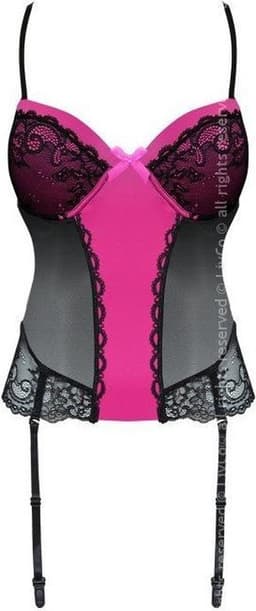 LivCo Corsetti Corset met string- zwart/roze L/XL — thumbnail 2