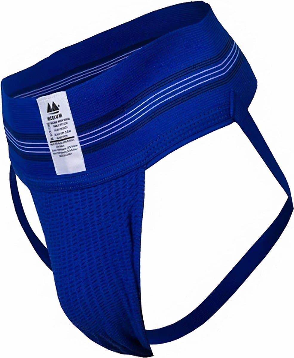 MM Sports The Original No. 10 Swimmer/Jogger Jockstrap 3 inch Blue - MAAT L - Heren Ondergoed - Jockstrap voor Man - Mannen Jock — afbeelding 1