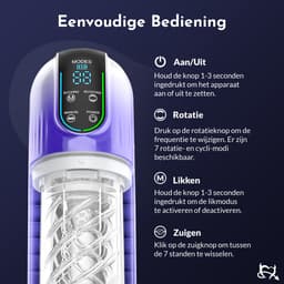 Toys Hub® Automatische Masturbator MAX met Strap - E-book – LED scherm – Water Massage - Pocket Pussy - Blowjob Simulator - Elektrisch - Sex Toys voor Mannen Zelf Aftrekken — thumbnail 5