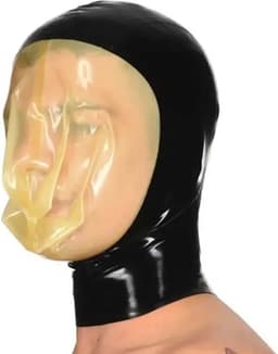 Latex masker met transparante ademhalingszak - Gummi BDSM - Latex rubber hoofd bondage - Dominantie - Hevig - Fetisj - 100% Latex rubber - 4MM Dikte - Maat XS, S en M - Unisex — thumbnail 1