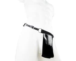 BamBella® String Man -Maat XXL - sexy ondergoed Lingerie Heren -Open voorkant onderbroek Datex (Mix latex en stof) - Zwart mannen string Imitatie leer SM BDSM kleding