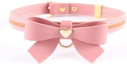 Sevanda - Love Heart Butterfly - Vegan Lederen Collar met Leiband - Roze — thumbnail 1