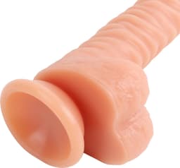 Banoch | Dildo siliconen ribbel | Beige — thumbnail 9