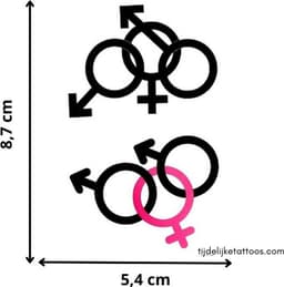 Erotische tijdelijke tattoo - trio VMM - swingers - partnerruil - cuckold - neptattoo volwassenen - erotiek voor vrouwen - erotic temporary tattoo — thumbnail 2
