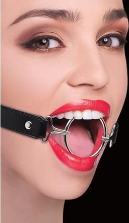 Ouch! – Ring Gag Open Mond Knevel met Verstelbare Riem Maat XL - Zwart — thumbnail 3