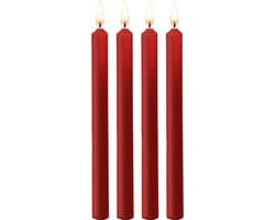 Ouch! Teasing Wax Candles - Waxkaarsen Paraffine - Lage Temperatuur - 4 Stuks - Rood