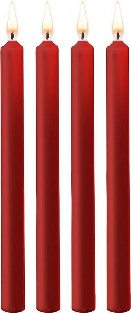 Ouch! Teasing Wax Candles - Waxkaarsen Paraffine - Lage Temperatuur - 4 Stuks - Rood — afbeelding 1