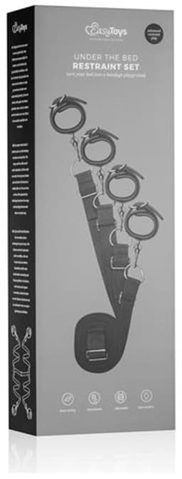 EasyToys - Under Mattress Restraint Set - Duurzaam - Kunstleer - Bondage Set - BDSM Set - Bondage - Sex Toys voor Vrouwen en Mannen - Zwart — thumbnail 11