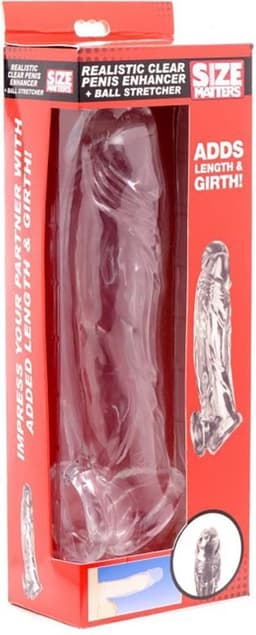 Realistic Clear Penis Enhancer and Ball Stretcher - Transparent — thumbnail 2