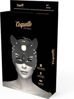 COQUETTE ACCESSORIES | Coquette Vegan Leather Mask With Cat Ears | BDSM | Fetish | Woman Mask | Kinky | Bondage | Carnaval — thumbnail 3