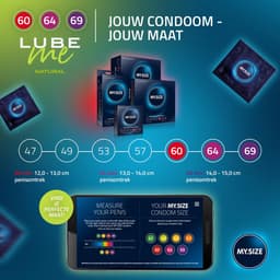 MY.SIZE condoom- + glijmiddelset met 100 ml Lube Me Natural & 3x3 condooms 60, 64, 69 mm | Glijmiddel op waterbasis | Glijmiddel geschikt voor toys & latexcondooms — thumbnail 4