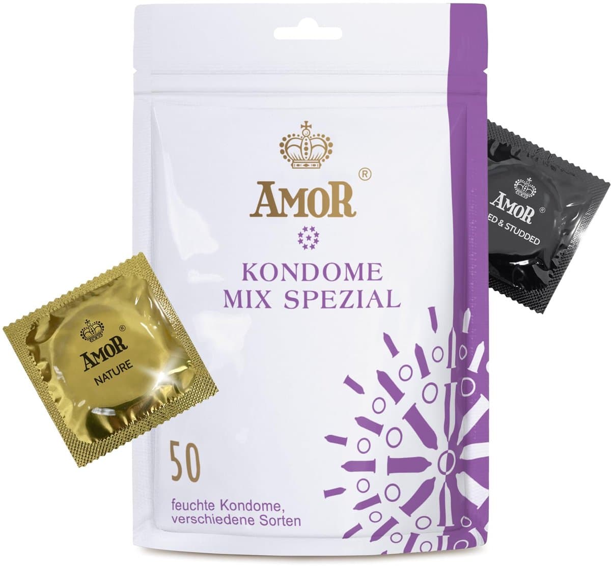 AMOR Premium Mix Special, Extra variatie, Proefpakket, Ø 53/54 mm, 50 stuks — afbeelding 1