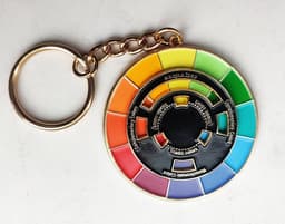 emaille, draaiend wiel, Kerstmis, kunst, pin, rugzak, revers, Kawaii-pins (kleurencirkel-sleutelhanger), metaal, geen edelsteen — thumbnail 2