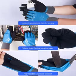 SnelShoppen - Isolerende Elektrische Handschoenen 380V tot 1000V Lineman Handschoenen voor Elektriciens Hoge Spanning Bestendige Rubber Handschoenen A — thumbnail 3