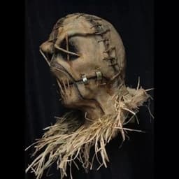 Halloweenmasker, vogelverschrikkermasker met strohaar, griezelig jutezakmasker, cosplaykostuumhoofddeksel voor volwassenen (Vogelverschrikker -1) — thumbnail 4