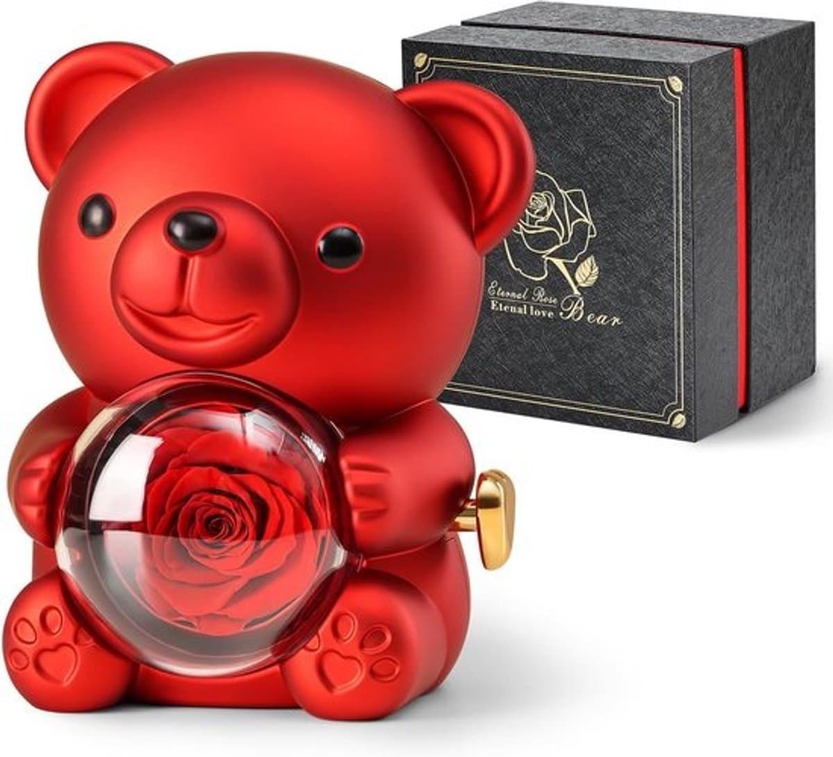 Romantische teddybeer met rozenbloem - Perfect cadeau voor Valentijnsdag, Moederdag, bruiloften en jubilea — afbeelding 1