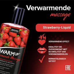 JOYDIVISION WARMup 150 ml Massagevloeistof met Fruitige Aardbeiengeur en -Smaak | Verwarmend Effect | hou van Massageolie — thumbnail 2