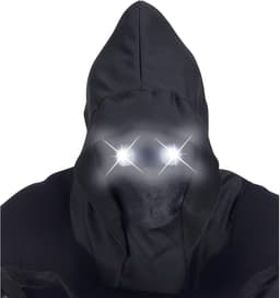 SnelShoppen - Onzichtbaar Gezichtsmasker met Kap en Luminous Ogen Rood voor Volwassenen - Zwart - Unieke Maat - Perfect voor Halloween en Spooky Feest — thumbnail 3