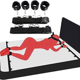 QUOVO® Sex Toys voor Koppels - 6 Delen Set - SM Pakket - Bondage - Vastbinden - Kit - Startset - Handboeien - Zwart BDSM- 25cmx 20cm x 8cm — thumbnail 3