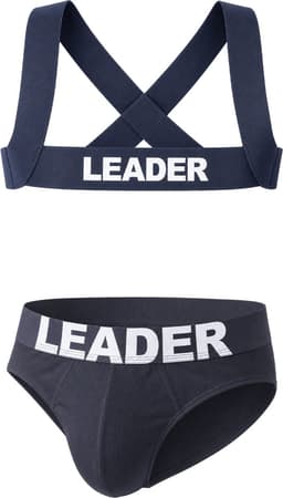 LEADER Essentials Multipack 1x Brief + 1x Harness Navy - MAAT M - Erotisch Heren Ondergoed - Slip voor Man - Sexy mannen Slip — thumbnail 1