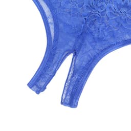 Zeloria Kanten Slip Open Kruis en Strikdetail – String met open kruis Blauw – Dames Lingerie Slip Bandjes – XXL — thumbnail 4
