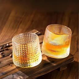 Whiskyglazenset van roterend glas, Wisky-glazen met bolvormige bodem voor proeverijen, 4 stuks, 4 stuks, speciaal voor rum, gin, amaro en sterke drank — thumbnail 2