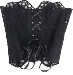 Zeloria Strapless Korset Top – Elegante Dames Corset Met Kant – Fashion Bustier – Zwart – XXL — thumbnail 3