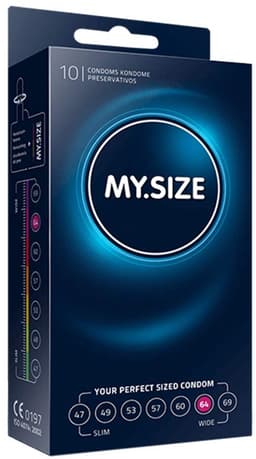 MY.SIZE Classic condooms maat 6 I 64 mm breed I 10 stuks standaard verpakking I premium condooms extra dun I condooms true to touch gossamer I dunne 0,07 mm wanddikte I condooms veganistisch — thumbnail 1