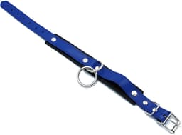 Kiotos - Zwart/Blauwe Lederen Collar met Grote O-Ring — thumbnail 5