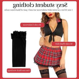 Verleidelijke Lingerie Set voor Schoolmeisje Cosplay met Kanten Bobydoll en Rollenspel Kostuum voor Dames in Zwart — thumbnail 2
