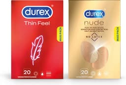 Durex - 40 Condooms - Thin Feel 20 stuks - Nude No Latex 20 stuks - Voordeelverpakking — thumbnail 1