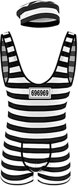 Male Power Hard Time Kostuum - L/XL black,white S/M — thumbnail 5