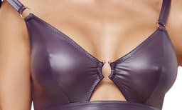 Cottelli Collection Open Lingerie in Erotisch Wetlook Stijl - Open Kruis Lingerie - Extra Comfortabele Fit - Maat XL — thumbnail 4