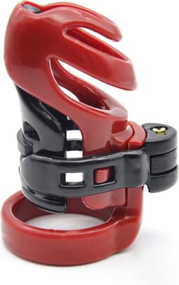 Cyborg Cage - Chastity Cage Kuisheidskooi - Zwart/Rood — thumbnail 4