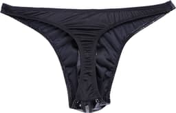Heren Slip met Rits - Latex Look - String Zwart - Sexy Design - Mannen String - Ondergoed Maat L — thumbnail 2