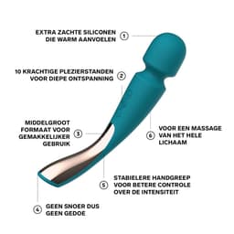 LELO SMART WAND 2 Medium – Massageapparaat – Waterdicht – Draadloos – Ocean Blue — thumbnail 5