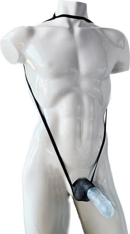 BamBella® - Erotische bondage lingerie voor mannen -zwart Kant Panty string voor heren sexy kleding voor koppels open kruis penis ring — thumbnail 1