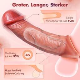 IntiMate® PowerRise - Penis Sleeve met Vibratie - Stimulerende Penisverlenger met App-bediening - Ballenstrap met Slot - Veilige Silicone Materiaal - Waterdichte Lustversterker — thumbnail 4