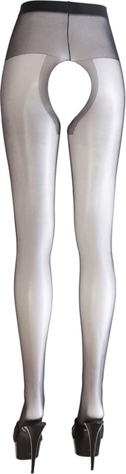 Cottelli Collection – Open Kruis Panty met Versterkte Taille Band voor een Sensuele Uitdaging – Maat M – Zwart — thumbnail 1
