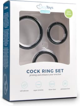 Cockring set - drie maten - zwart — thumbnail 2