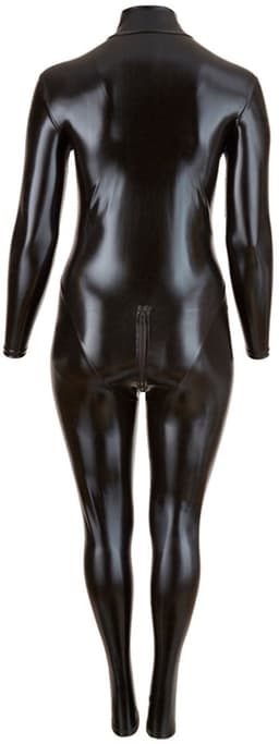 Cottelli Plus Size – Sexy Catsuit met Lange Rits voor Onweerstaanbare Uitstraling en Strakke Rondingen – Maat XL - Zwart — thumbnail 3