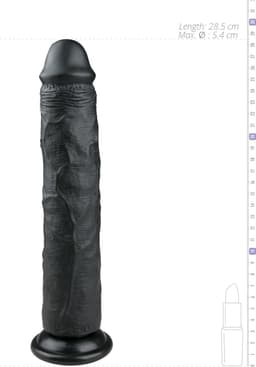 EasyToys - Realistische Dildo met Zuignap - 28,5 cm - Dildo's - Sex Toys voor Vrouwen en Mannen - Dildo Mannen Anaal - Zwart — thumbnail 6
