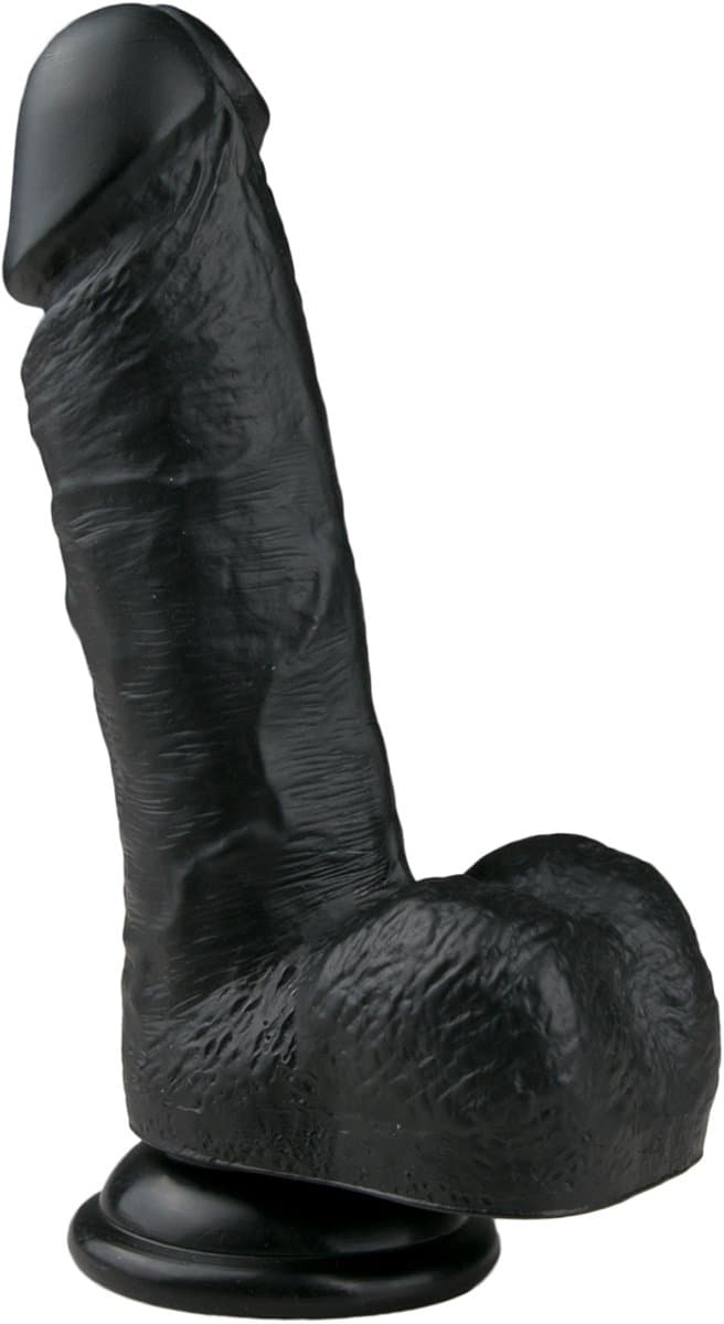 EasyToys - Realistische Dildo met Balzak - Inclusief Zuignap - Dildo's - Dildo met Zuignap - 17,5 cm - Zwart — afbeelding 1