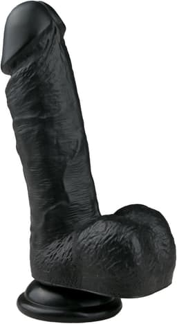 EasyToys - Realistische Dildo met Balzak - Inclusief Zuignap - Dildo's - Dildo met Zuignap - 17,5 cm - Zwart — thumbnail 1