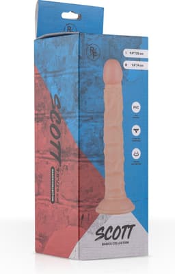 Real Fantasy - Scott - Realistische Dildo met Zuignap - 25 cm - Dildo - Dildo's - Sex Toys voor Vrouwen en Mannen - Dildo Mannen Anaal - Beige — thumbnail 7