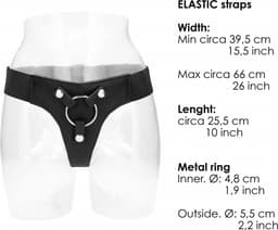 RealRock – Elastische Voorbind Harnas tot 5 cm voor een Harde Aanpak - Zwart — thumbnail 5