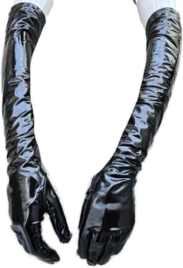 BamBella® - Handschoenen LATEX zwart Sexy fetish erotiek erotische lingerie accessoire - onesize — thumbnail 2