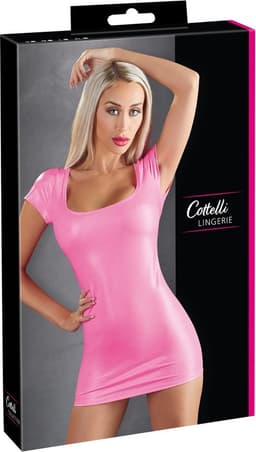 Cottelli Collection Wetlook Party Jurkje - Roze — thumbnail 4